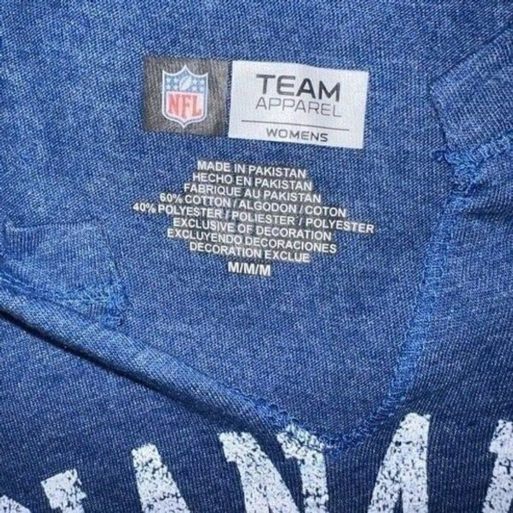 NFL Indianapolis Colts Womens Split-Neck T-Shirt Blue White Fitted Medium NWT - Picture 6 of 7